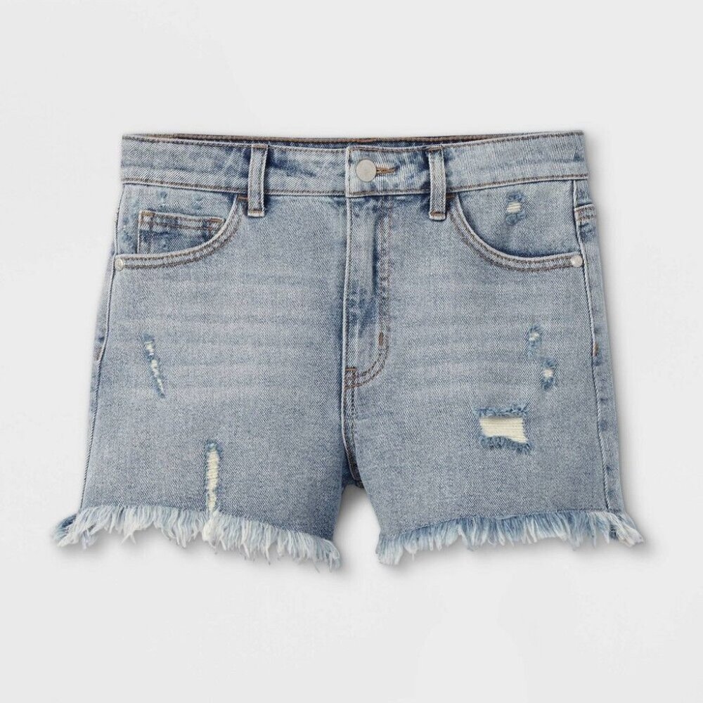 Art Class Girls' A-Line High-Rise Jean Shorts, Size XL(14/16)